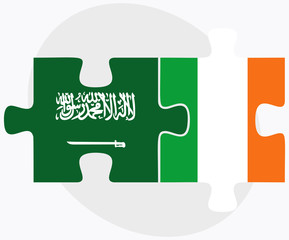 Saudi Arabia and Ireland Flags