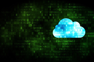 Cloud technology concept: Cloud on digital background