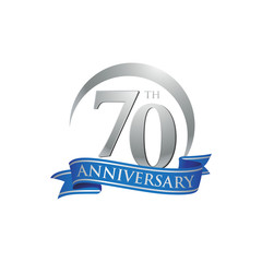 70th anniversary ring logo blue ribbon