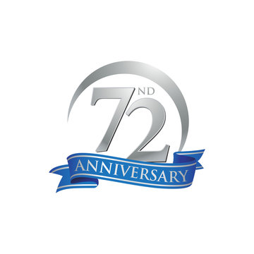 72nd anniversary ring logo blue ribbon