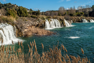 cascade in the nature reserve of the lagoon of Ruidera in Albacete, Castilla  la Mancha, Spain © ahau1969