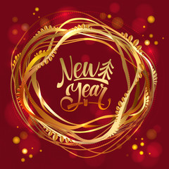 Happy New Year card. Vector illustration