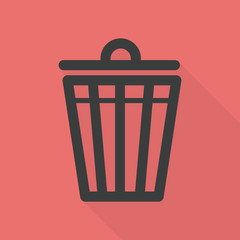 trash in flat design