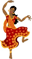 Beautiful girl dancer of Indian classical dance