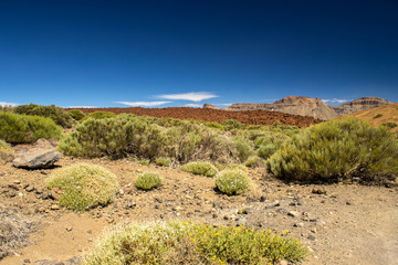 Small stoney desert inside the volcano of Tenerife...