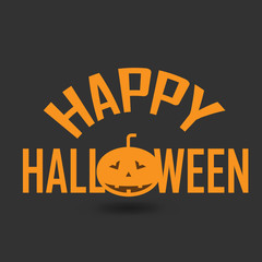 Happy Halloween card with pumpkin