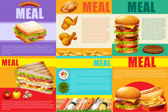 Infographic healthy food and fastfood