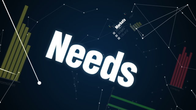 Markets, Needs, Profit, Analysis, Value, Text animation ' SALES TARGET'