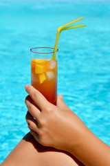 Woman hand with cocktail glass