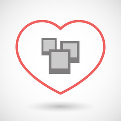 Fototapeta premium Line heart icon with a few photos