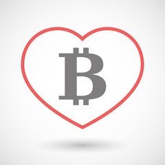 Line heart icon with a bit coin sign