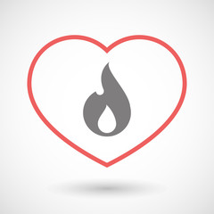 Obraz premium Line heart icon with a flame