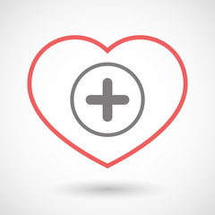 Obraz premium Line heart icon with a sum sign