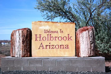 Crédence de cuisine en verre imprimé Route 66 Bienvenue à Holbrook Arizona, Route 66