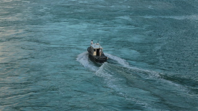 Antigua pilot navigation boat returns to harbor dock HD 1337