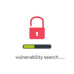 Vulnerability search concept in flat style. Vector illustration