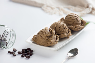 coffee ice cream with decorations