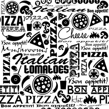Seamless "Pizza" pattern.