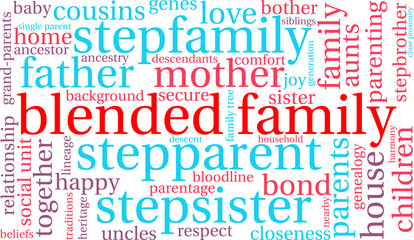 Fototapeta premium Blended Family Word Cloud
