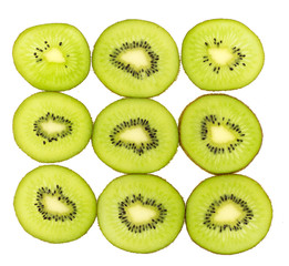 Top view of fresh kiwi fruit