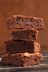 Pile of cocoa brownies