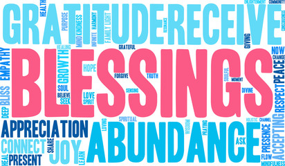 Fototapeta premium Blessings word cloud on a white background