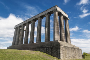 Fototapeta na wymiar National Monument in Calton Hill, Edinburgh, Scotland