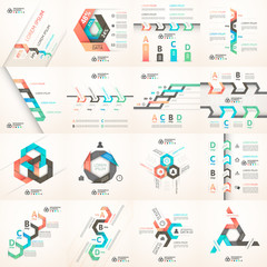 Modern business step origami style options banner