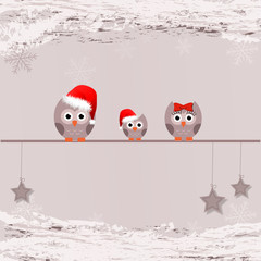 Eulenfamilie - Vektor Grafik