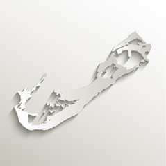 Bermuda island map card paper 3D natural vector