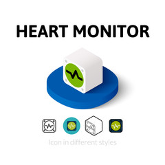 Heart monitor icon in different style