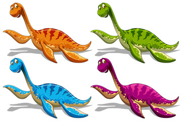 Sauropods in four different colors © GraphicsRF