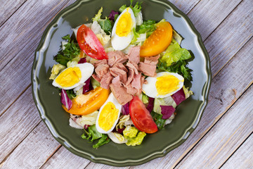 Tuna salad. Top view.