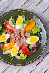 Tuna salad. Top view.