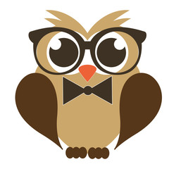 modest owl glasses vector