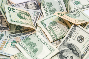 The dollar banknotes background