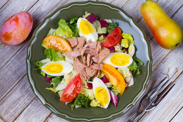 Tuna salad. Top view.