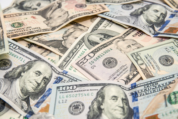 Background of the dollar banknotes, money