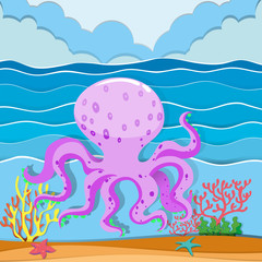 Octopus in the ocean