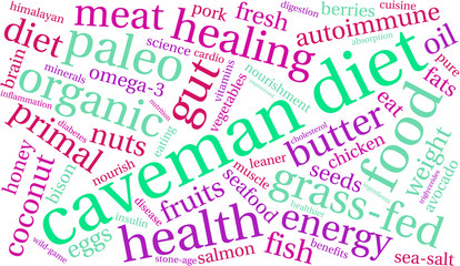 Fototapeta premium Caveman Diet Word Cloud