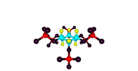 Phytic acid molecular structure on white background