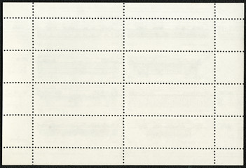 Obraz premium Blank postage stamp block souvenir sheet on a black background