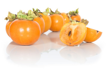 persimmon fruit isolated on white
