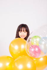 Fototapeta na wymiar kid and balloons