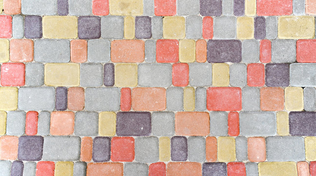 Colored paving stone texture.