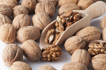 walnuts in the foreground for diet