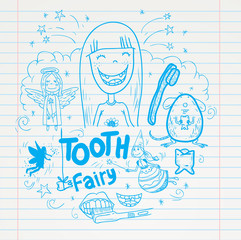 Tooth fairy, vector illustration.