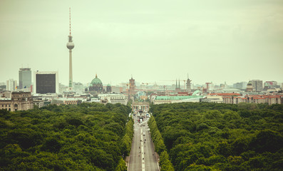 Fototapeta premium Aerial view of Berlin from the Victory Column
