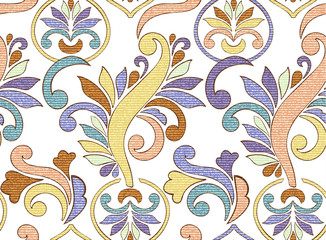 Vector Floral vintage rustic seamless pattern