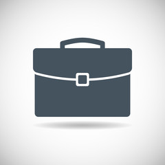 briefcase icon on the gray background. stock vector illustration